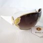 Popular Style Oval Shield Women's Sunglasses With Butterfly White Frames - NEW