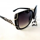New Style Semi-sqare or Oval Shaped Women Sunglasses With Smoked Black Lens -