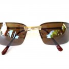 Women Sunglasses With Small Brown Lens, Rectangular or Semi Square Lens - NEW