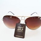 Brand new Women's Aviator / Oval Sunglasses with Black and Brown Lens.