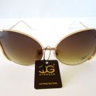 Newest Style Women's Round - Oval Sunglasses With Smoke Lens & Gold Metal Frames