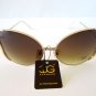 Newest Style Women's Round - Oval Sunglasses With Smoke Lens & Gold Metal Frames