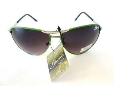 Brand New Women Aviator Sunglasses, Shades with Light Black Lens & Green Frames