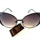 New Style Women's Oval Sunglasses & Shades With Smoked Black Lens & Metal Frames