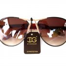 Newest Arrival Women's Oval Round Aviator Fashion Sunglasses With Brown Lens