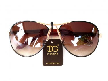 Newest Arrival Women's Oval Round Aviator Fashion Sunglasses With Brown Lens