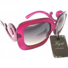 Light Black Big Lens Pink Sunglasses & Shades with Swirl Temple For Women - NEW