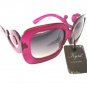 Light Black Big Lens Pink Sunglasses & Shades with Swirl Temple For Women - NEW