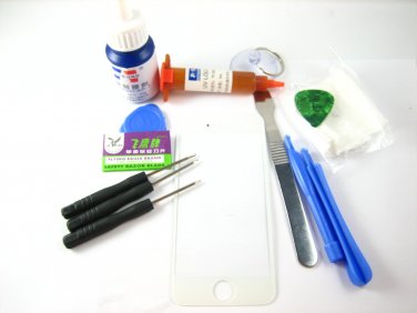 Front Glass Screen+Repair Tools Glue Set for APPLE Iphone 5 5S 5C~White 03691-MATSiP5nnnW-TG