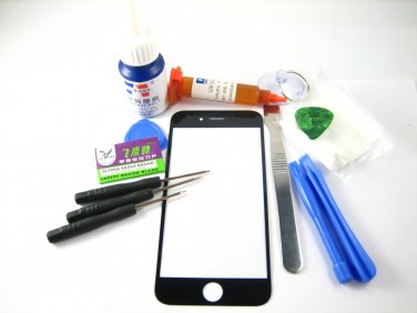 Front Glass Screen+Repair Tools Glue Set for APPLE Iphone 6~Black 03702-MATSiP6nnnB-TG