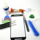 Front Glass Screen+Repair Tools Glue Set for Motorola Moto G2 XT1063~Black 03711-MSTSMOTOG2B-TG