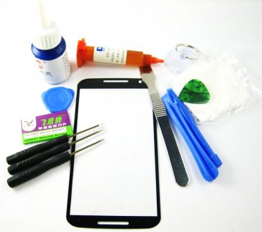 Front Glass Screen+Repair Tools Glue Set for Motorola Moto X2~White 03710-MSTSMOTOX2W-TG