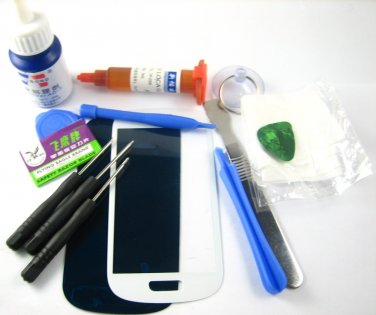 Front Glass Screen+Repair Tools Glue Set for Samsung Galaxy S3 mini i8190~White 03681-MSTSi8190nW-TG