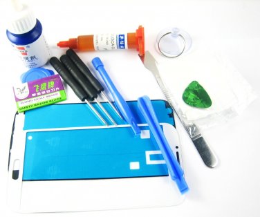 Front Glass Screen+Repair Tools Glue Set for Samsung Galaxy s4 i9500 i9505~White 03677-MSTSi9500nW-T