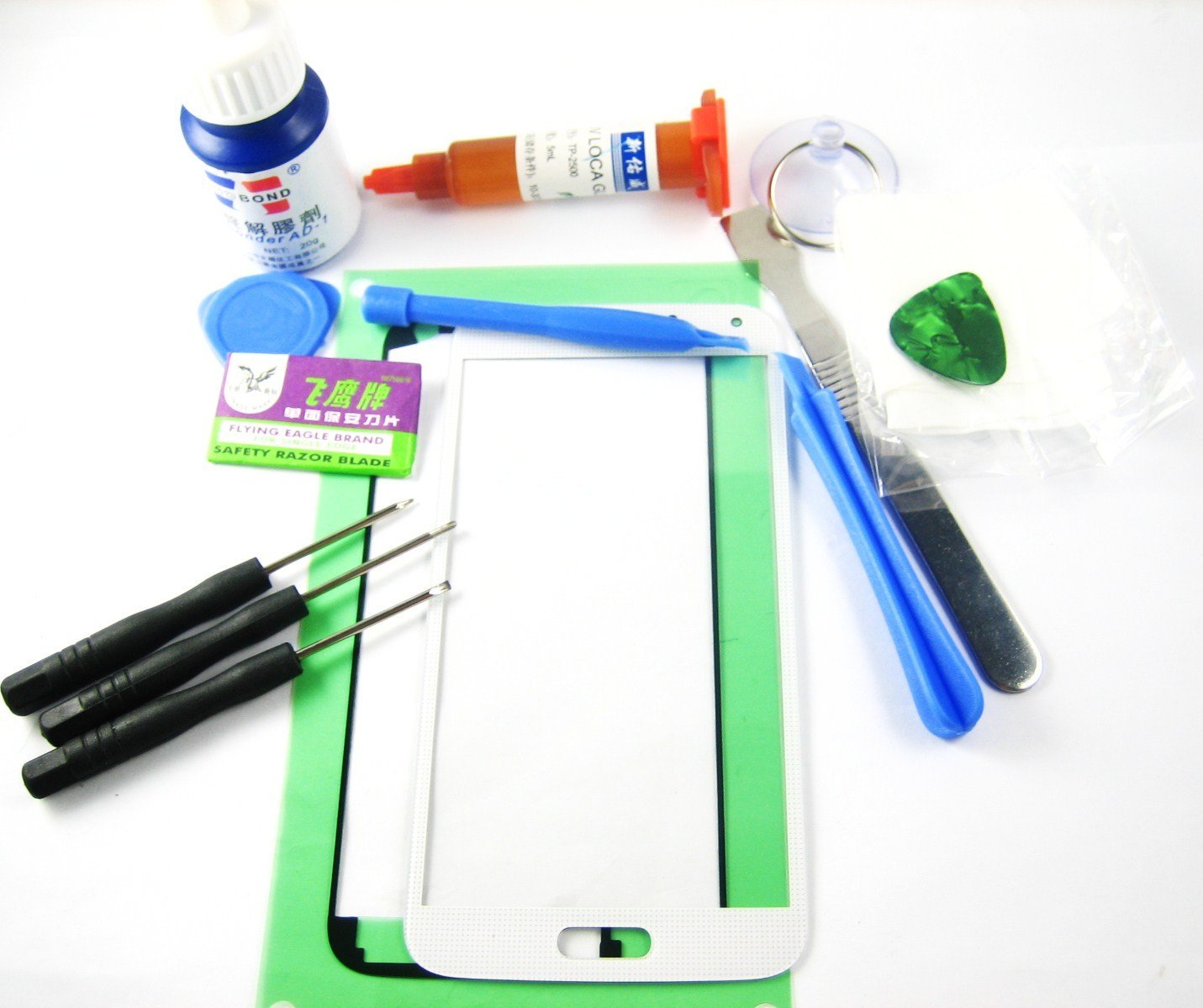 Front Glass Screen+Repair Tools Glue Set for Samsung Galaxy s5 i9600