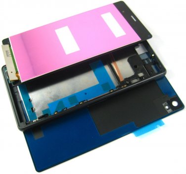 Full LCD Display+Back Battery Cover+Frame For Sony Xperia Z3 D6616~Black 03741-MECLXperiaZ3B
