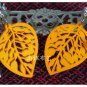 Hand Made Wooden Earing Pink Leave shape