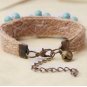 asHand craft Bracelet with porcelain bead,cotton chain, length adjustable natural fashion