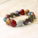 Hand craft Bracelet with heart shape porcelain bead, length adjustable natural