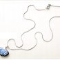 Hand craft necklace blue and white porcelain pendant vintage fashion