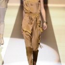 GUCCI SPRING 2011 RUNWAY COLLECTION GOLD CAMEL SILK DRESS JUMPSUIT ROMPER  40 6
