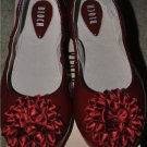 Bloch Rosette Ballerina Ballet Flat Flower Shoes 35/eu 3.5/us Patent Red
