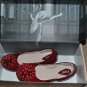 Bloch Rosette Ballerina Ballet Flat Flower Shoes 35/eu 3.5/us Patent Red