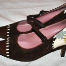 MARNI RARE PATCHWORK MARY JANES SUEDE LEATHER CLASSIC SHOES PUMPS HEELS 39 8.5