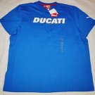 PUMA DUCATI LOGO MOTO RACING FAN TEAM BLUE AND WHITE GRAPHIC T SHIRT TOP M