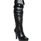 RAMPAGE BRONX BLACK MAN MADE MATERIAL OVER THE KNEE HEELS BOOTS SHOES 6