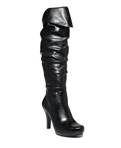 RAMPAGE BRONX BLACK MAN MADE MATERIAL OVER THE KNEE HEELS BOOTS SHOES 6