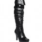 RAMPAGE BRONX BLACK MAN MADE MATERIAL OVER THE KNEE HEELS BOOTS SHOES 6