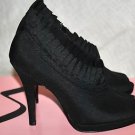 NINA ELINKA RUCHED SATIN OPEN TOE FASHION PLATFORM BOOTIES SHOES HEELS 6 36