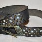 JOE'S STUDDED TARNISH BUCKLE FUNKY BROWN LEATHER BELT XL