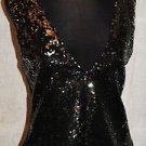 $245 TWISTED HEART SEQUIN BLACK COTTON MODAL PARTY VEST TOP SHIRT M