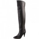 NEW GUESS RISELAN LEATHER BLACK HIGH OVER THE KNEE BOOTS 6M