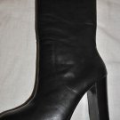 KORS BY MICHAEL KORS ELISHA BLACK LEATHER MID CALF HEELS BOOTS SHOES 10