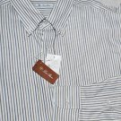 LORO PIANA STRIPED BUTTON DOWN NEW ALFRED PANAMA COTTON DRESS SHIRT XXL 18