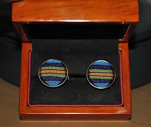 ROBERT GRAHAM DESIGNER 925 STERLING SILVER ROUND CUFFLINKS CUFF LINKS IN BOX