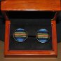 ROBERT GRAHAM DESIGNER 925 STERLING SILVER ROUND CUFFLINKS CUFF LINKS IN BOX