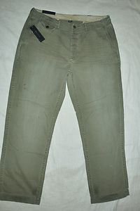POLO RALPH LAUREN BOHEMIAN S DISTRESSED DESTROYED KHAKI JEANS PANTS 36/32 $145