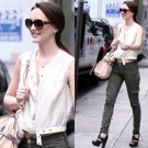 FREE PEOPLE SKINNY CARGO CROPPED DARK TAUPE MILITARY PANTS TROUSERS JEANS 28