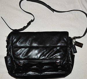 COACH RARE PADDED SOFT LEATHER LARGE COMPUTER LAPTOP MESSENGER BAG