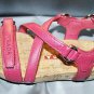PRADA GIRLS CALZATURE DONNA PEONA SAFFIANO CORK VELCRO PINK SANDALS SHOES 24 8US