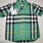 BURBERRY BOYS NOVA CHECK PLAID BUTTON DOWN SHORT SLEEVE SHIRT TOP 2Y $95.00