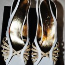 DOLCE&GABBANA D&G CLASSIC WHITE ANIMAL PRINT LEATHER HEELS SHOES SANDALS 37.5