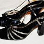 YVES SAINT LAURENT YSL GUNMETAL METALLIC STRAPPY LEATHER SANDALS SHOES HEELS 9