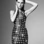 $1765 GIANNI VERSACE BLACK WHITE STARS MEDUSA HEAD LINING SILK DRESS 42 M