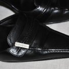 CHANEL BLACK LEATHER CLASSIC SLIDES HEELS PUMPS SHOES 40 9/US