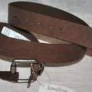 ELIE TAHARI BROWN GENUINE LEATHER CLASSIC DRESS  BELT BRASS BUCKLE 38 XL